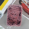 Real Rex Rabbit Fur Scarf - Women's Handmade Knit Cowl & Headband for Winter