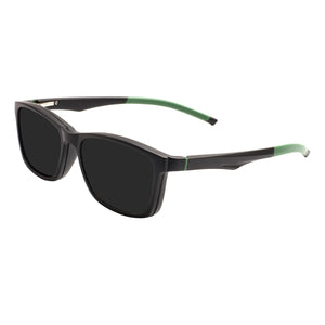 Rectangular Frame Sunglasses - Large Size with Clip-On Design & Spring Hinges