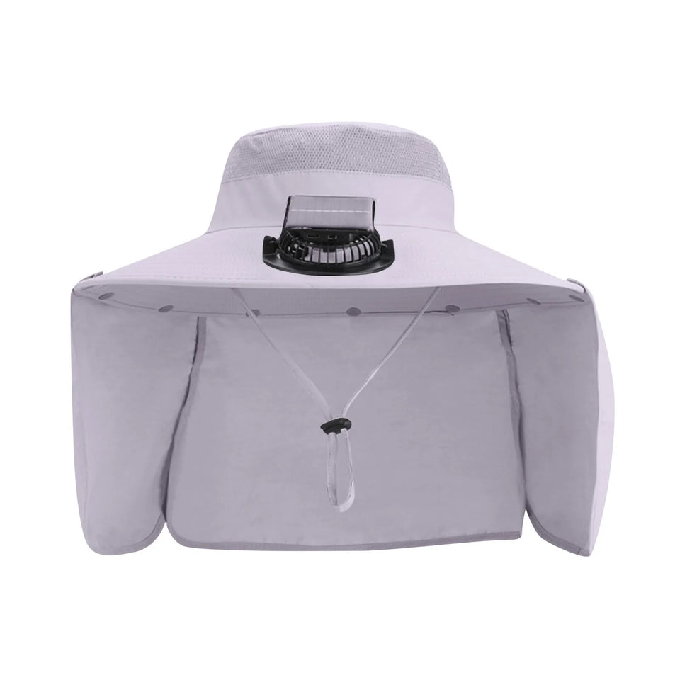 Solar-Powered Fan Hat - Outdoor Cooling Cap with Adjustable Brim & UV Protection