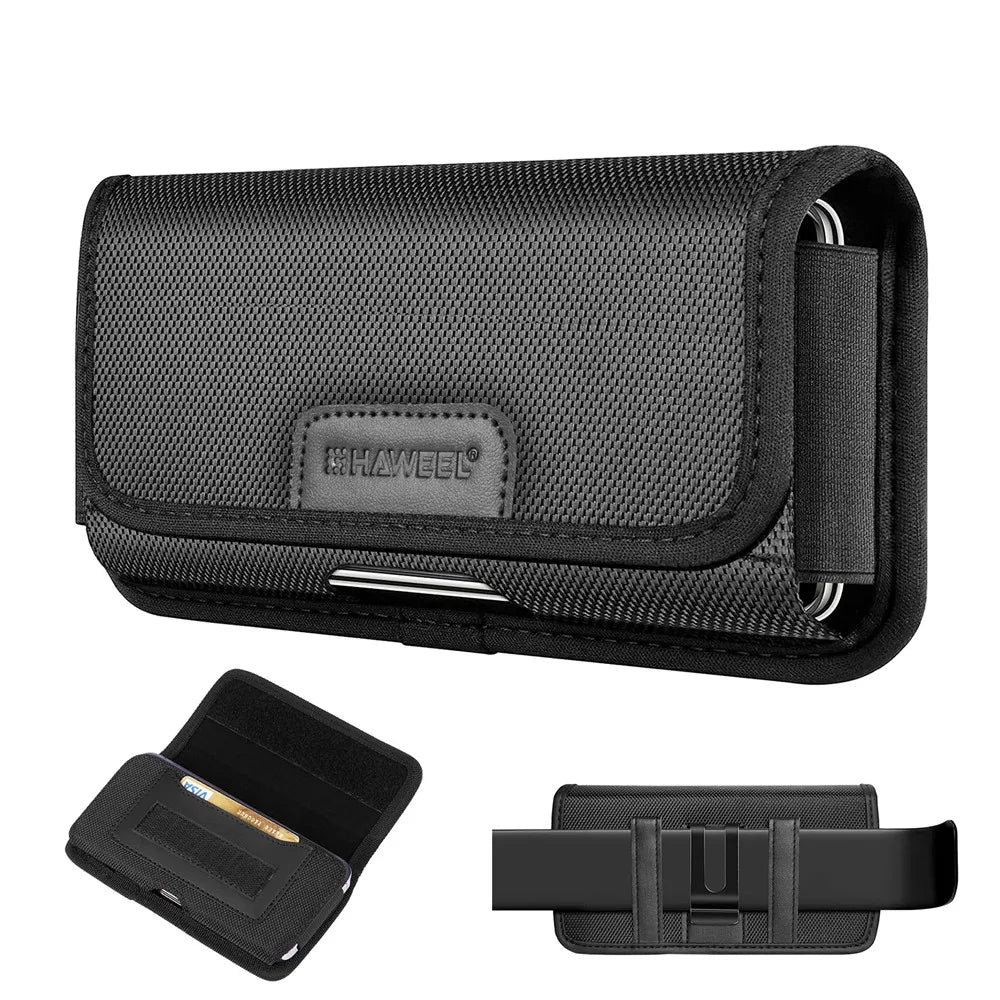 Large Phone Belt Case - Nylon Holster Pouch for 4.7-6.8 Inch Smartphones