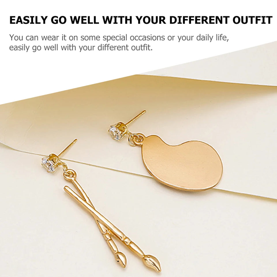 Unique Artist Palette Drop Earrings - Painter Brush Design for Creative Professionals