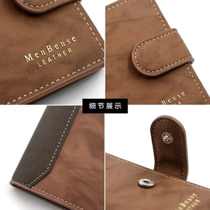Secure Men's Wallet - PU Leather Card Holder with Hasp & Multiple Compartments