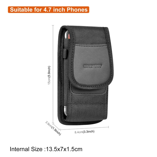 Large Phone Belt Case - Nylon Holster Pouch for 4.7-6.8 Inch Smartphones