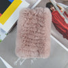 Real Rex Rabbit Fur Scarf - Women's Handmade Knit Cowl & Headband for Winter