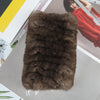 Real Rex Rabbit Fur Scarf - Women's Handmade Knit Cowl & Headband for Winter