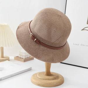Women's Outdoor Cotton Sun Hat - Large Bucket Style with Belt for Summer