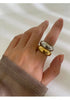 Unisex Minimalist Wide Band Rings - Gold Silver Plated Stainless Steel