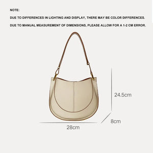 Large Capacity Bucket Bag for Women - Soft Leather Crossbody with Saddle Style
