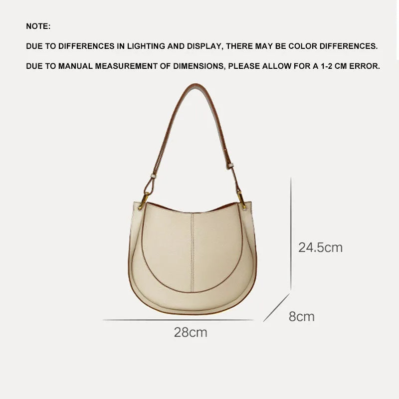 Large Capacity Bucket Bag for Women - Soft Leather Crossbody with Saddle Style
