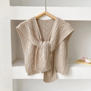 Korean Style Knitted Shawl - Summer Air Conditioning Neck Cape for Women