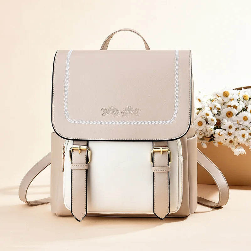 Soft PU Leather Casual Backpacks