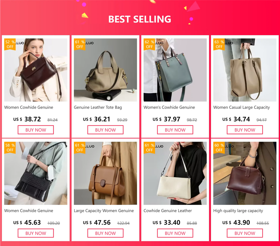 Women's Natural Leather Crossbody Bag - Premium Cowhide Large Capacity Design