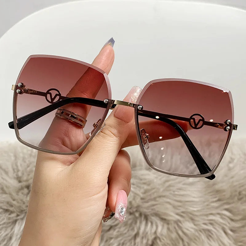 Rimless Gradient Sunglasses for Women