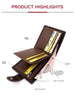 Secure Men's Wallet - PU Leather Card Holder with Hasp & Multiple Compartments