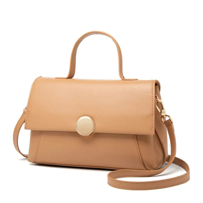 Premium Cowhide Leather Handbag - Women's Fashion Shoulder Bag