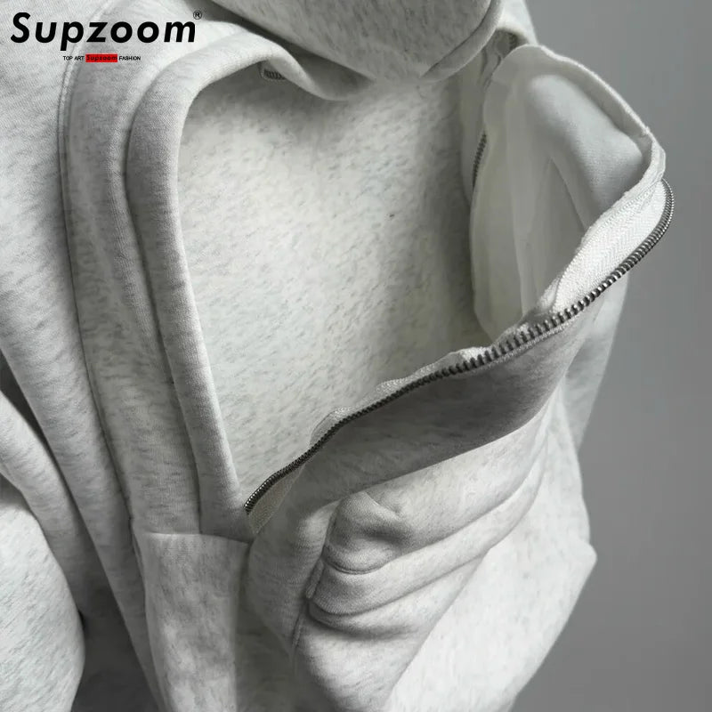 Supzoom Cotton Hoodie with Backpack Design - Loose Fit American Style for Fall/Winter