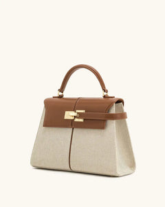 Trapezoidal Leather Handbag for Women - Versatile Tote Style