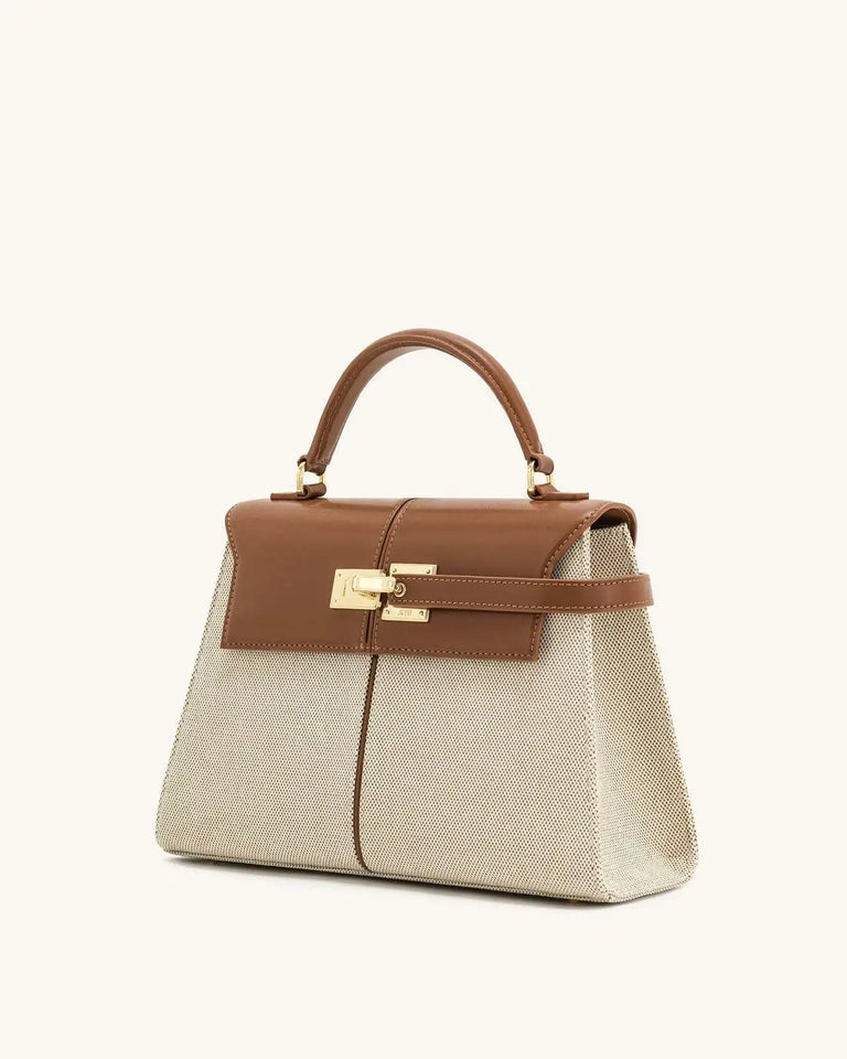 Trapezoidal Leather Handbag for Women - Versatile Tote Style