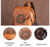 Elegant Women's Leather Backpacks with Embossed Floral Design