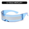 Cyber Punk Rimless Sunglasses - Y2K Futuristic Wrap-Around for Women