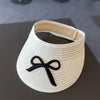 Large Brim Straw Sun Hat & Bag Set - Girls' Summer Beach Visor with Bowknot