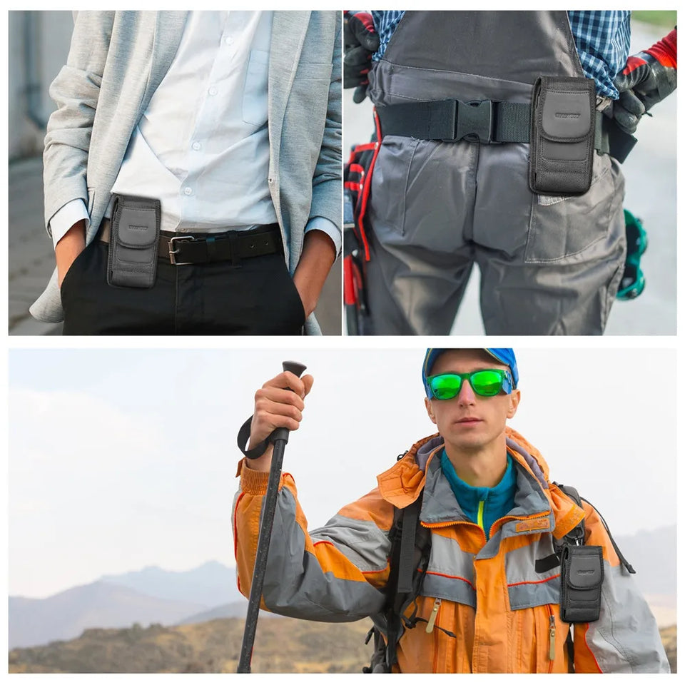 Large Phone Belt Case - Nylon Holster Pouch for 4.7-6.8 Inch Smartphones