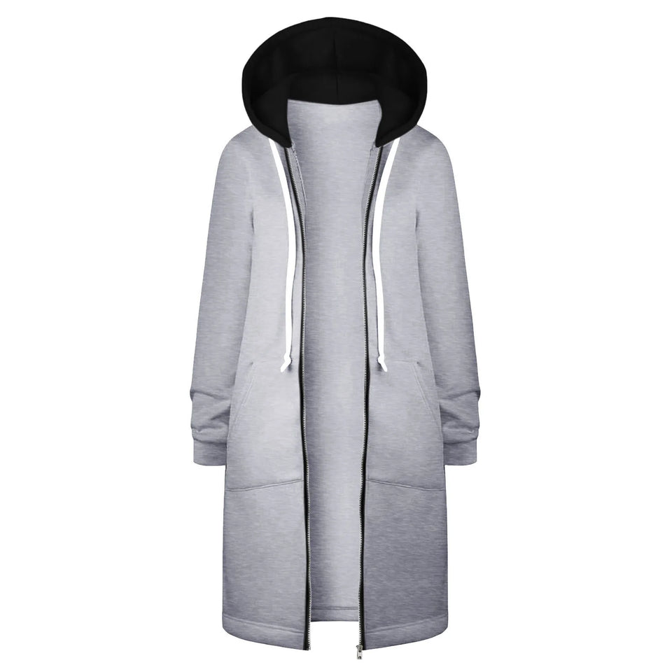 Y2K Long Sleeve Hoodie for Women - Versatile Color Block Zip Sweatshirt