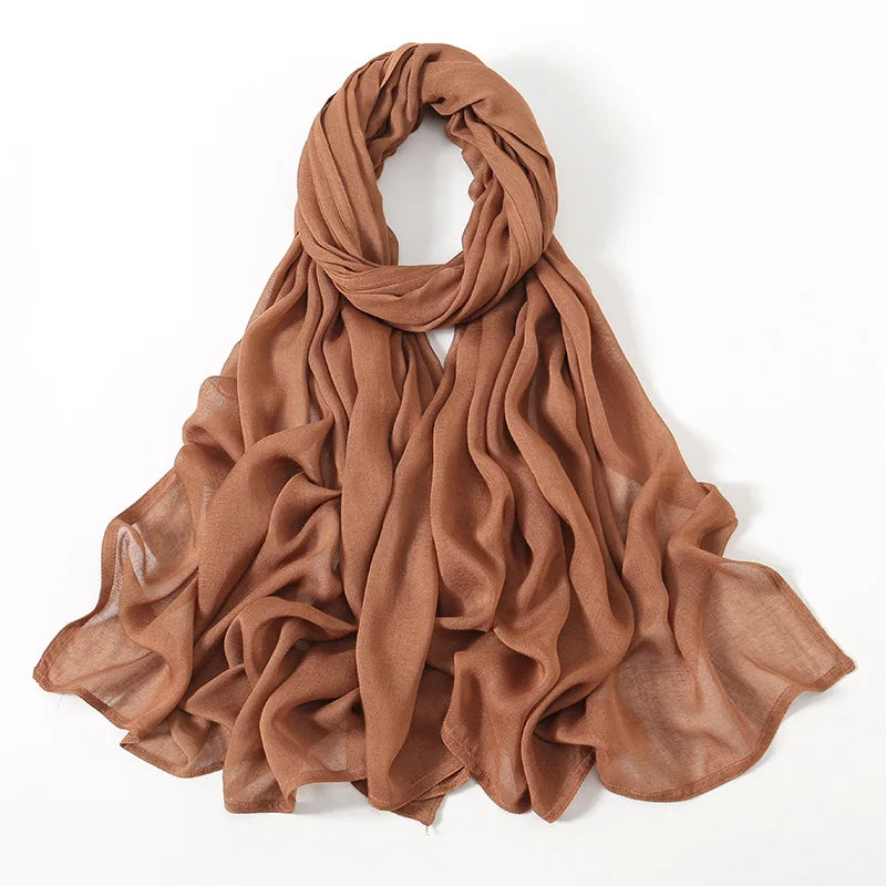Premium Cotton Rayon Modal Hijab - Large 190x85cm Islamic Headscarf for Women