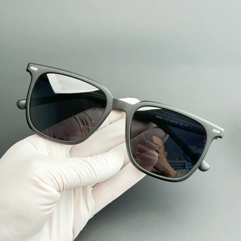 Retro Brown Square Sunglasses - Outdoor UV Protection & Prescription Ready