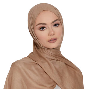 Premium Cotton Rayon Modal Hijab - Large 190x85cm Islamic Headscarf for Women