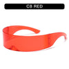 Cyber Punk Rimless Sunglasses - Y2K Futuristic Wrap-Around for Women