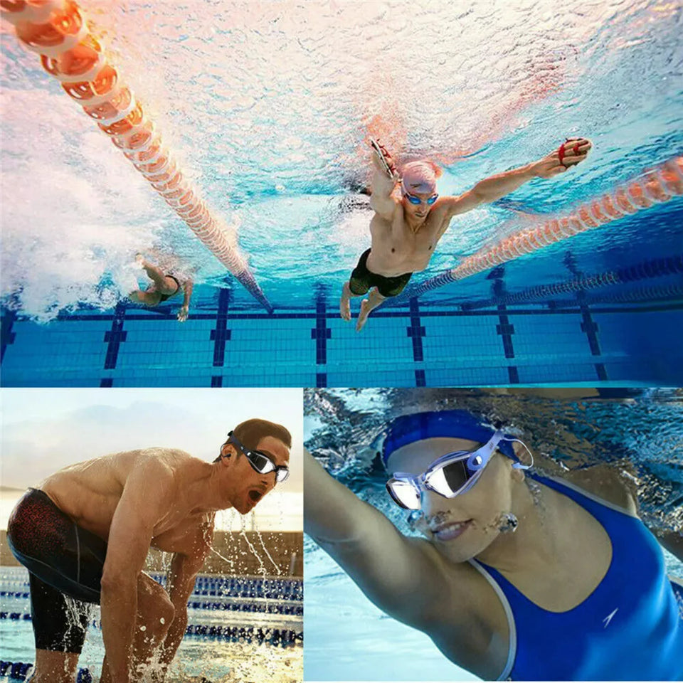 Anti-Fog Swimming Goggles - Clear Mirror Design for Adults & Children