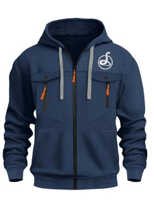Men's Fitted Snake Print Hoodie - Casual Outdoor Sportswear with Zipper Design