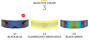 Cyber Punk Rimless Sunglasses - Y2K Futuristic Wrap-Around for Women