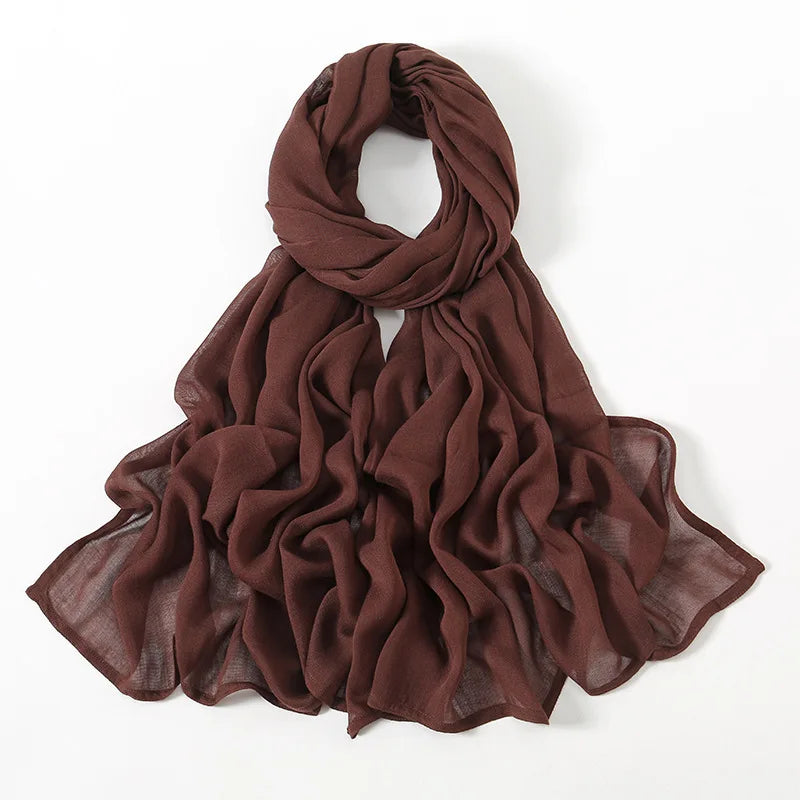 Premium Cotton Rayon Modal Hijab - Large 190x85cm Islamic Headscarf for Women