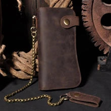 Vintage Crazy Horse Leather Wallet - Handmade Men's Bifold with Money Clip