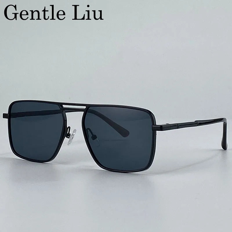 Steampunk Driving Sunglasses - Oversized Square Punk Design with UV400 Protection