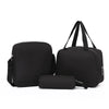3-Piece Women's Bag Set - Quilted Nylon with Zipper for Commute Essentials