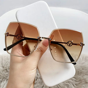 Rimless Gradient Sunglasses for Women