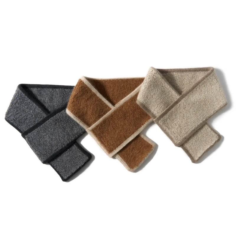 Through-Hole Cashmere Scarf - Knitted Neck Warmer Cowl for Autumn/Winter