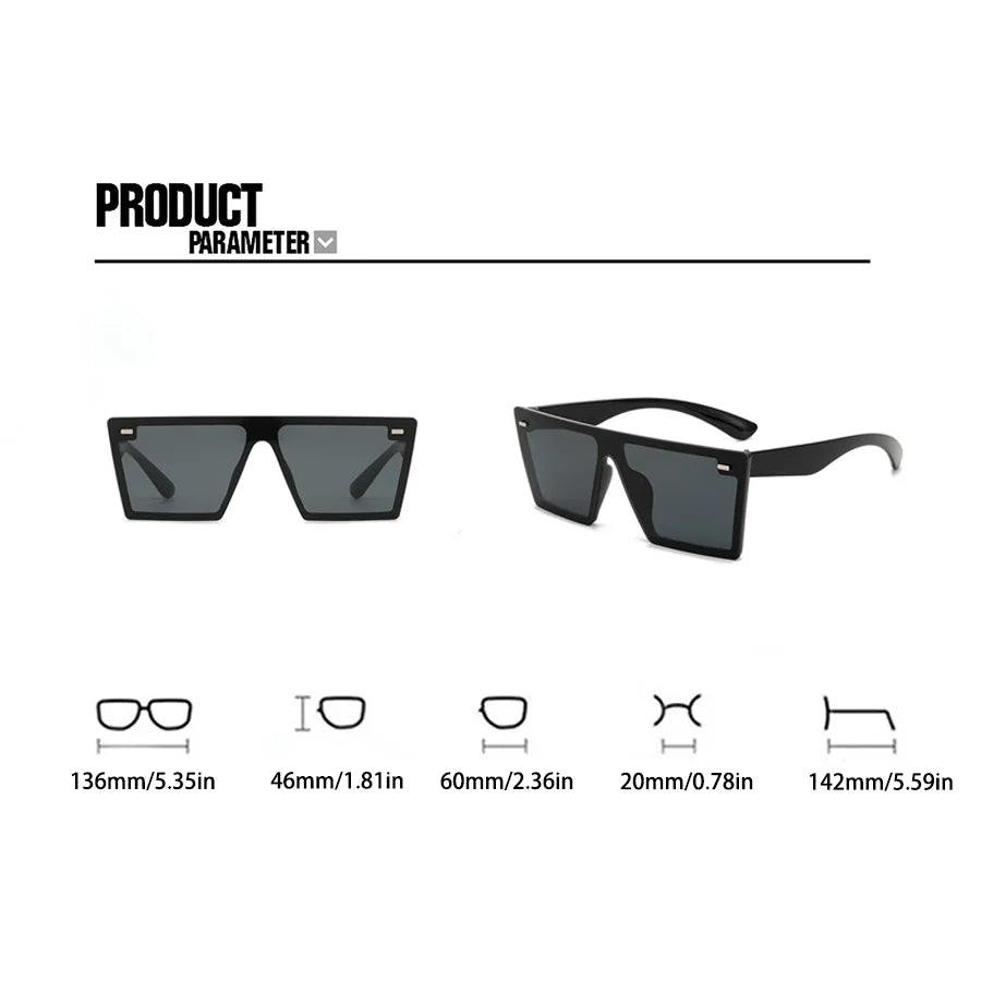 Women's Oversized Square Sunglasses - Casual Retro Design & Fashion Statement