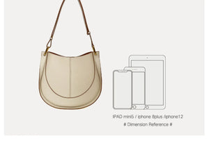 Large Capacity Bucket Bag for Women - Soft Leather Crossbody with Saddle Style