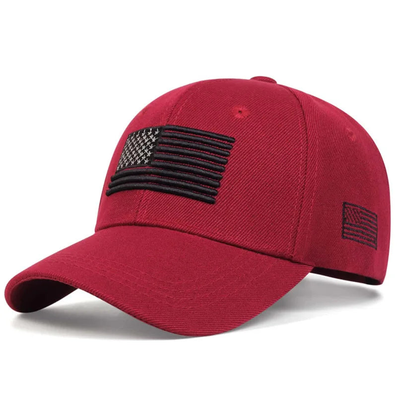 Embroidered USA Flag Baseball Hat - Men's Outdoor Sports Cap