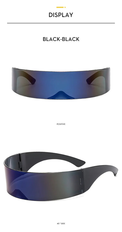 Cyber Punk Rimless Sunglasses - Y2K Futuristic Wrap-Around for Women