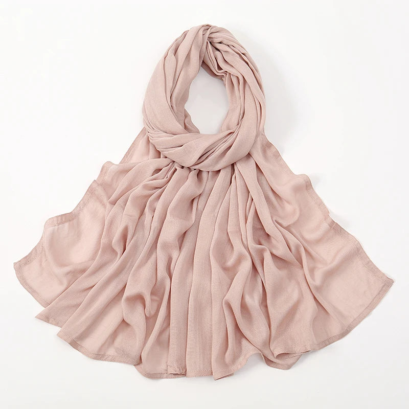 Premium Cotton Rayon Modal Hijab - Large 190x85cm Islamic Headscarf for Women
