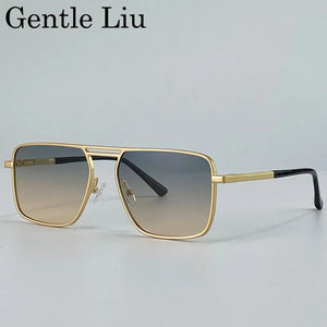 Steampunk Driving Sunglasses - Oversized Square Punk Design with UV400 Protection