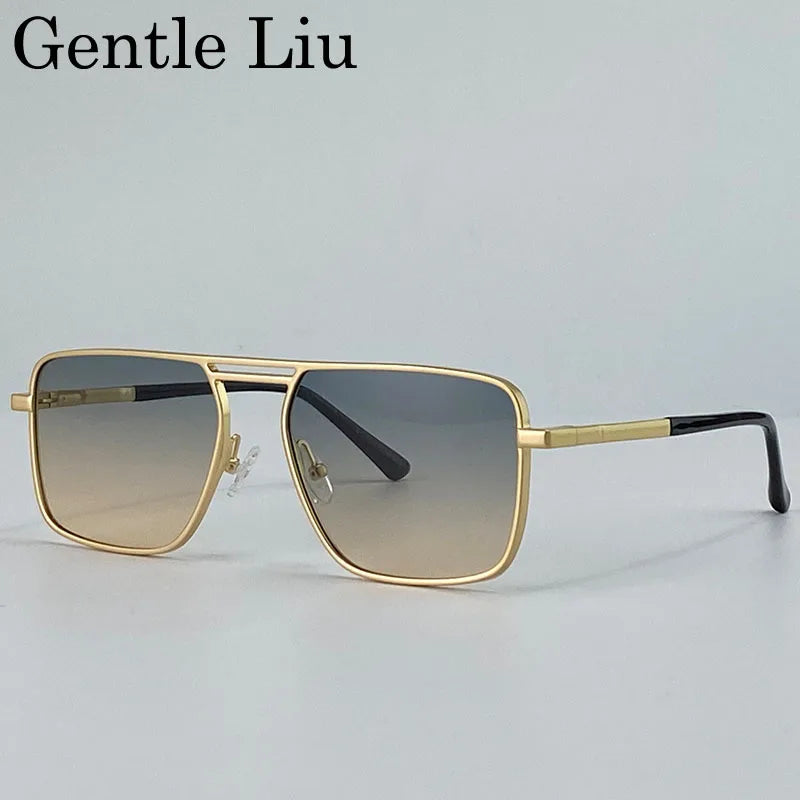 Steampunk Driving Sunglasses - Oversized Square Punk Design with UV400 Protection