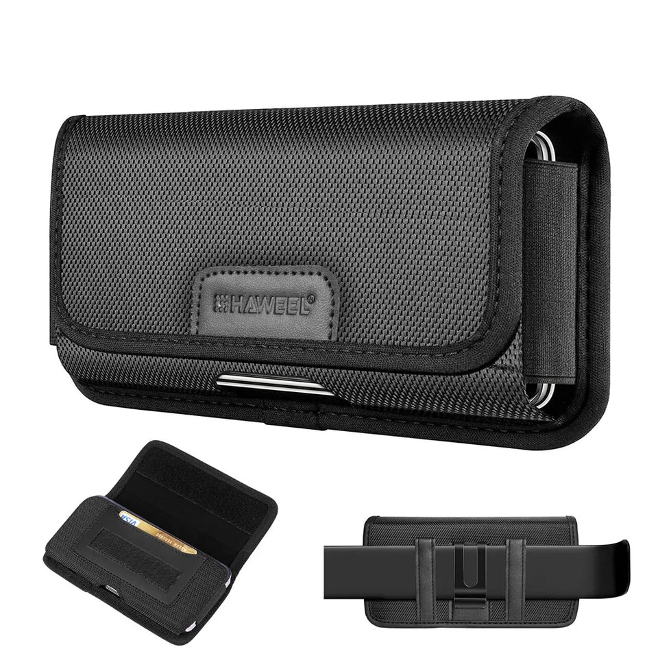 Large Phone Belt Case - Nylon Holster Pouch for 4.7-6.8 Inch Smartphones