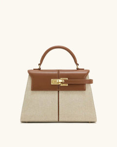 Trapezoidal Leather Handbag for Women - Versatile Tote Style