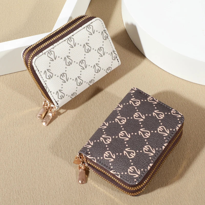 Vintage Faux Leather Women's Wallet - Fashionable Card Holder with Coin Purse